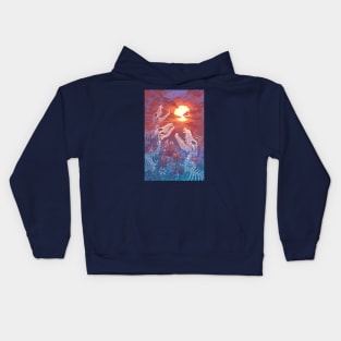 Three Wolf Sun Kids Hoodie